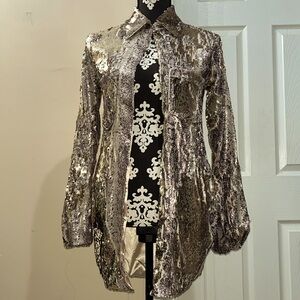 Ellaé Lisqué Golden Snake Print Cardigan Jacket